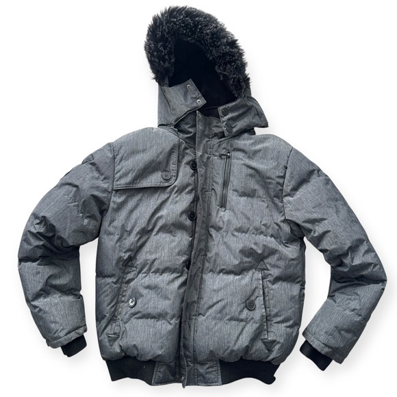 Super Triple Goose Other - Canada Weather Gear Jacket Men's XL Gray Bomber Faux Fur Hood Super Triple Goose